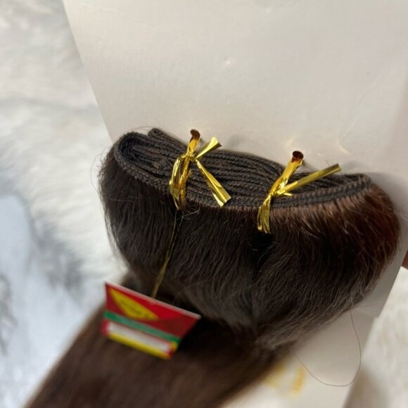 Silky Straight #4 Natural Brown 18 Inch Human Hair Extension Wefts - Picture 2 of 5